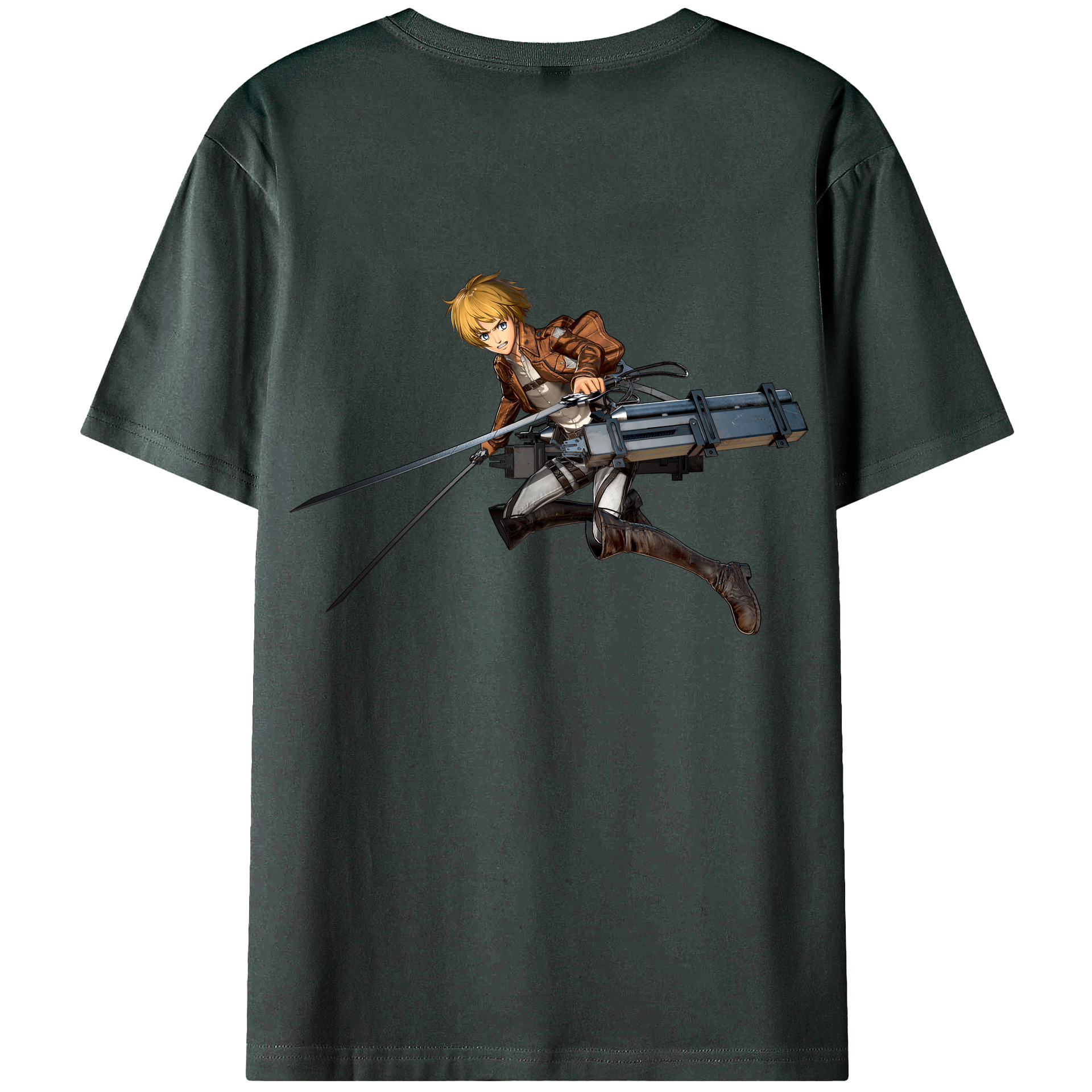（画像用） 進撃の巨人 アルミン·アルレルト Attack on Titan Armin Arlert 綿100％ メンズ半袖Tシャツ（バックプリント） 通気性